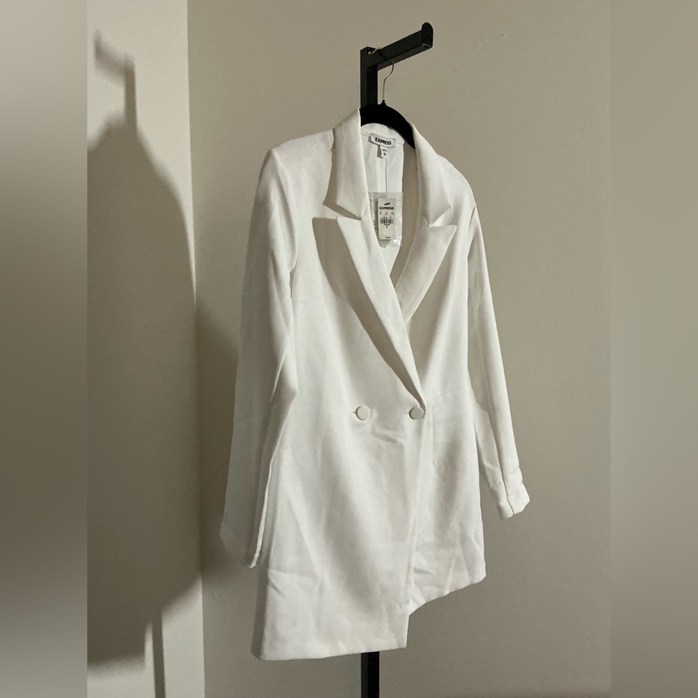 🆕 Express | Classic White Blazer Dress Romper Style